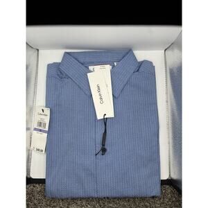 Calvin Klein Boys Size 18 Long Sleeve Blue Dress Shirt New! Slim Fit Church